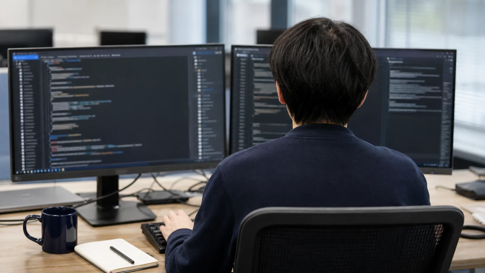 AI Coding Agentを使う開発者の後ろ姿